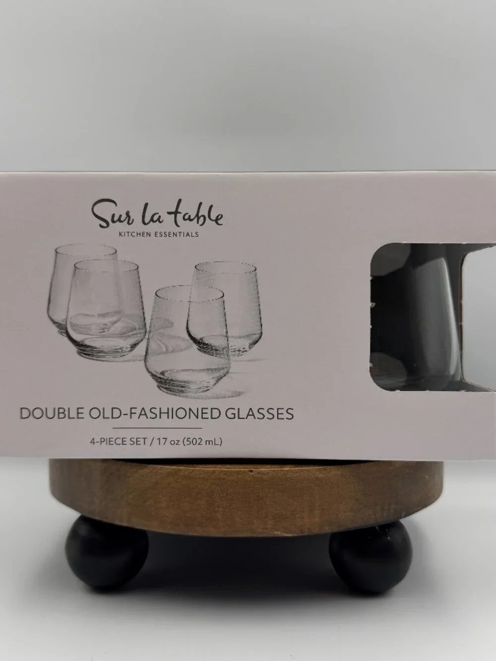 Sur La Table Kitchen Essentials Double Old-Fashioned Glasses 17oz Set of 4 NIB
